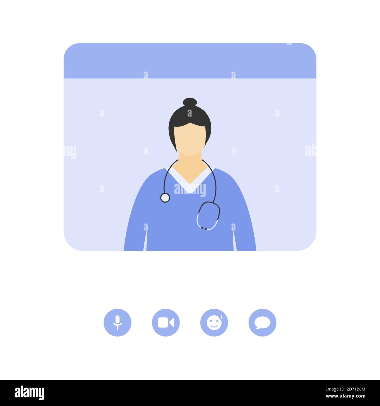 Dottore alla consultazione online. Servizi medici remoti. Il medico con la compressa mostra i dati dei test Illustrazione Vettoriale