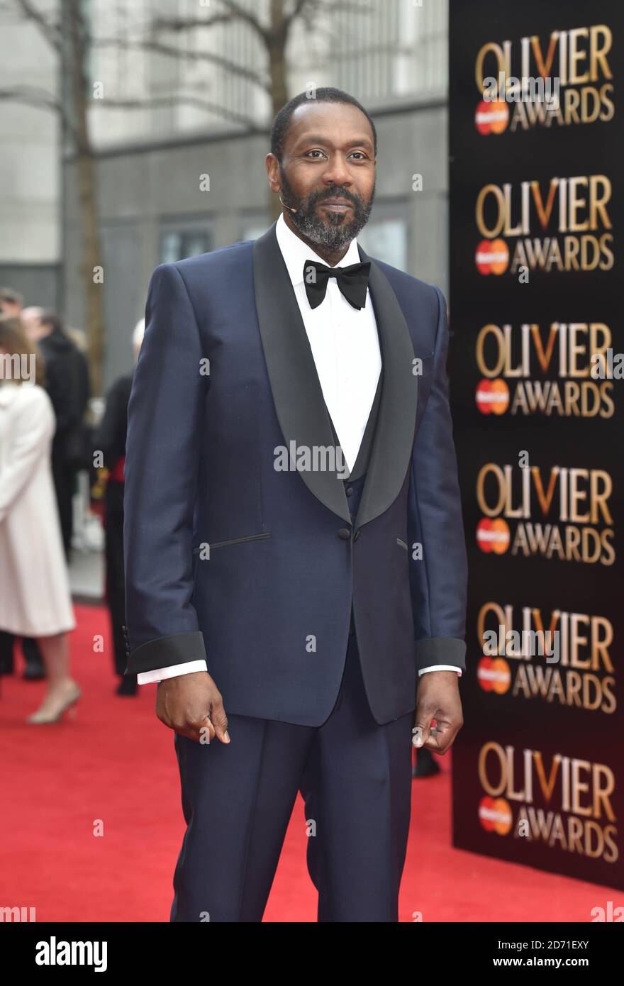 Lenny Henry partecipa agli Olivier Awards 2015, sponsorizzati da MasterCard, tenuti presso la Royal Opera House di Covent Garden, Londra Foto Stock