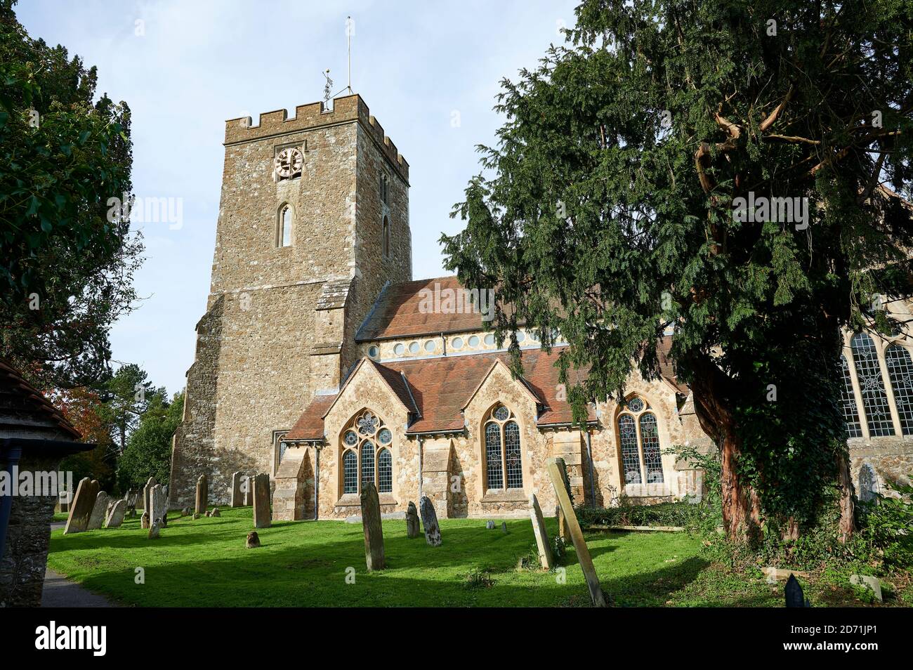 St. Martin's Church, Brasted, Kent, Regno Unito, autunno 2020 Foto Stock