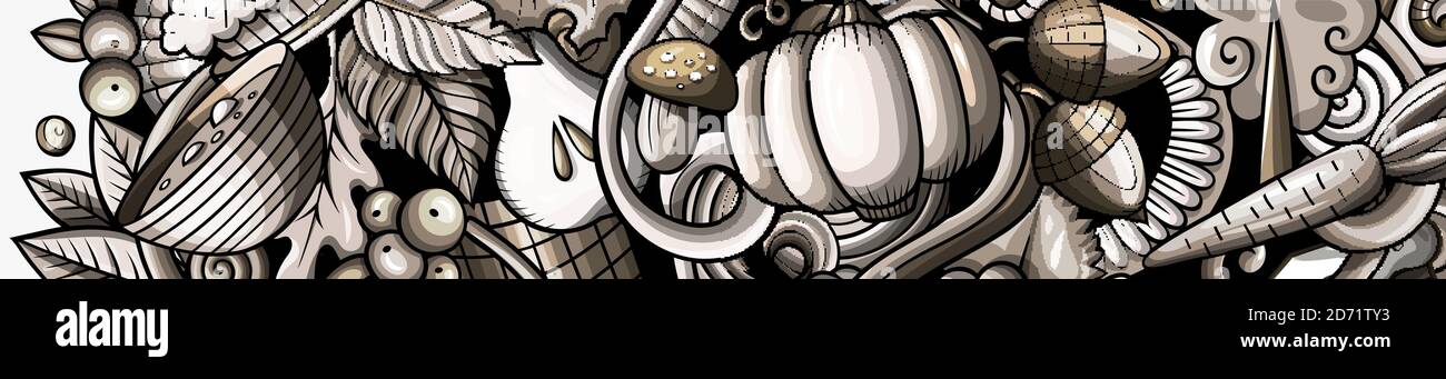 Giorno di ringraziamento doodle illustrazione Illustrazione Vettoriale