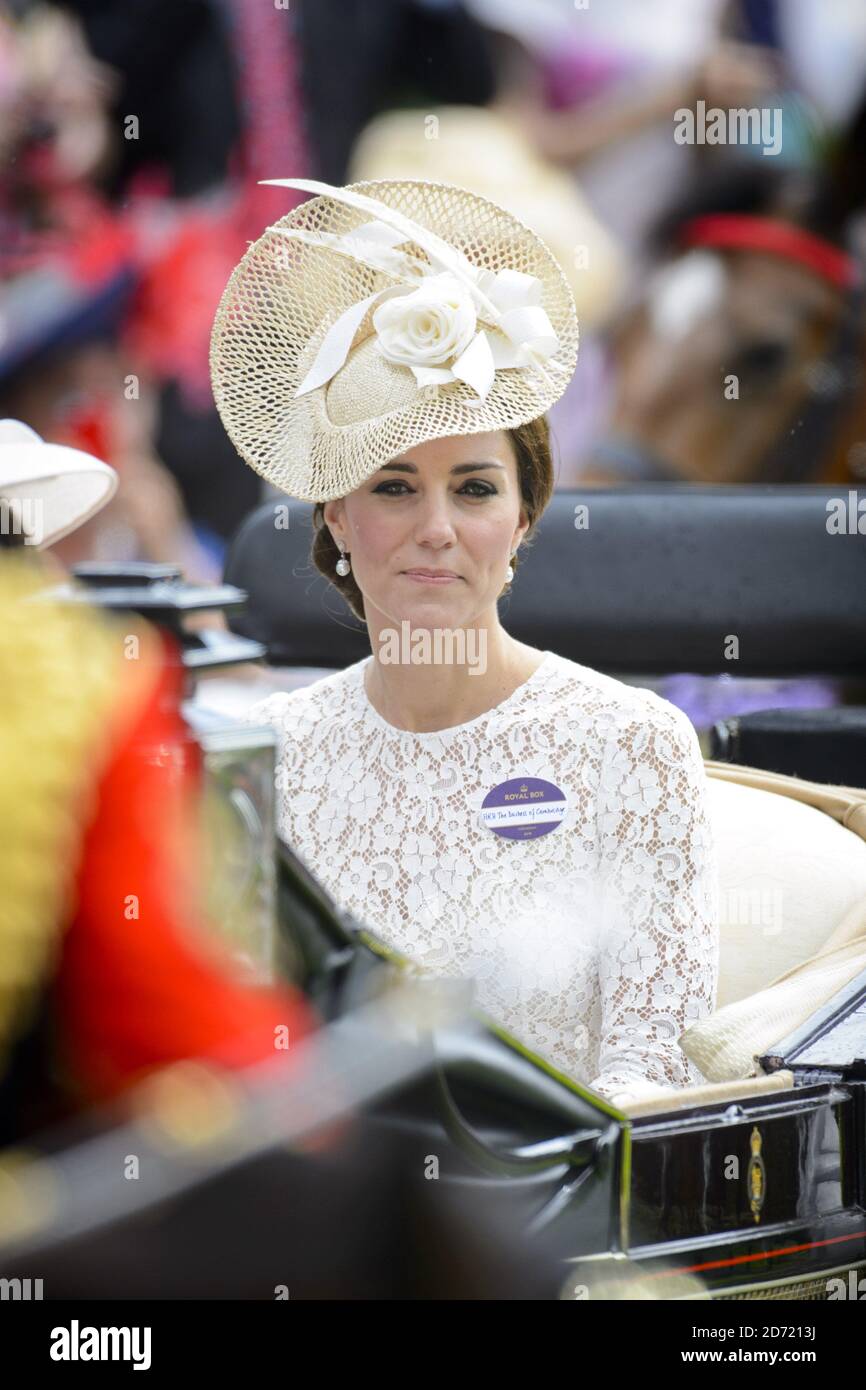 La Duchessa di Cambridge durante il giorno due di Royal Ascot 2016, a Ascot Racecourse. Foto Stock