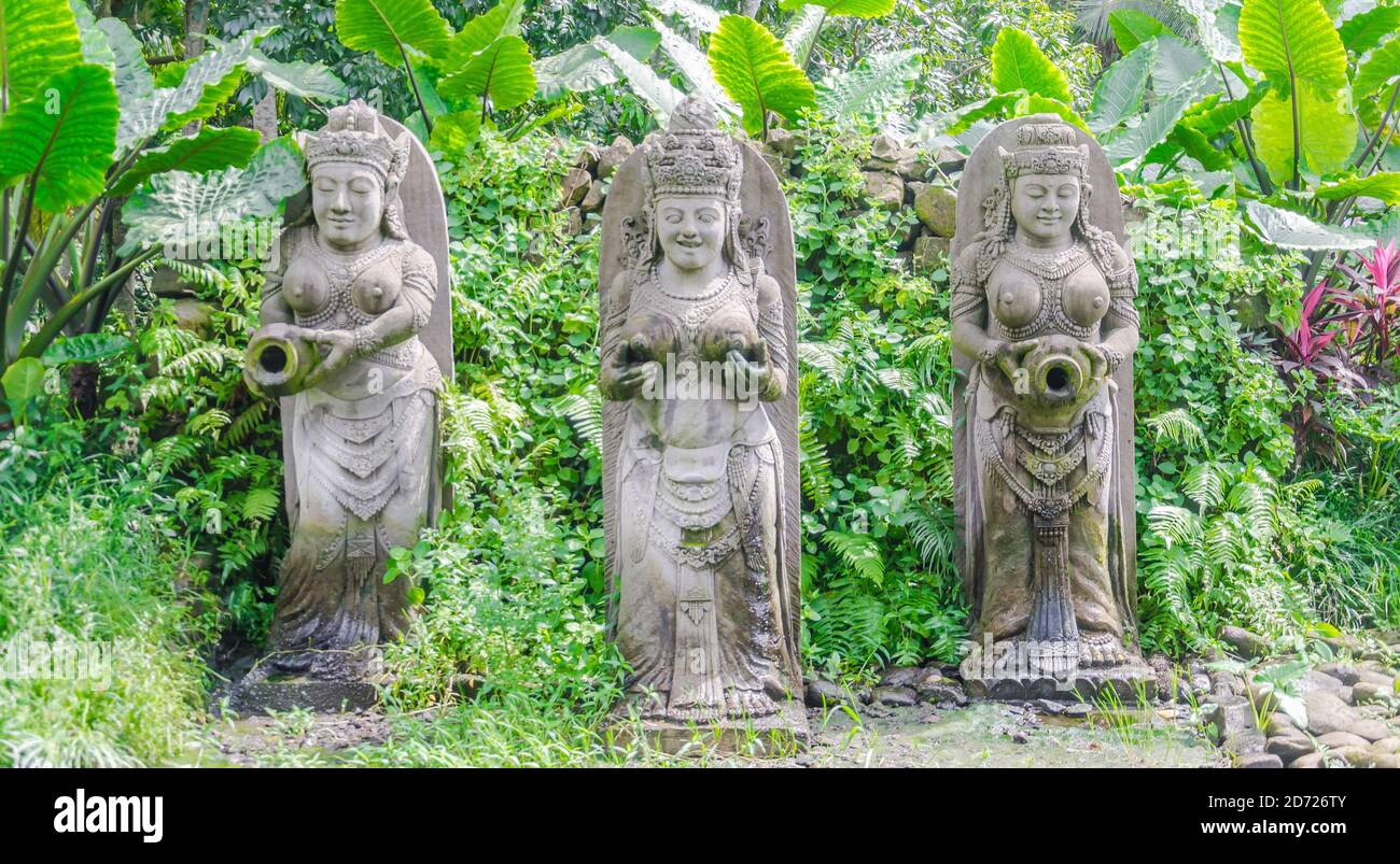 Benvenuto Statua della foresta delle scimmie bali indonesia Foto Stock