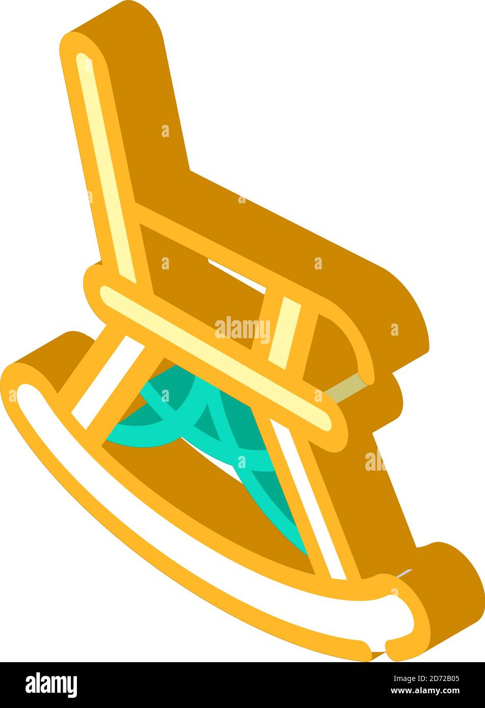 icona isometrica della sedia basculante segno di illustrazione vettoriale Illustrazione Vettoriale