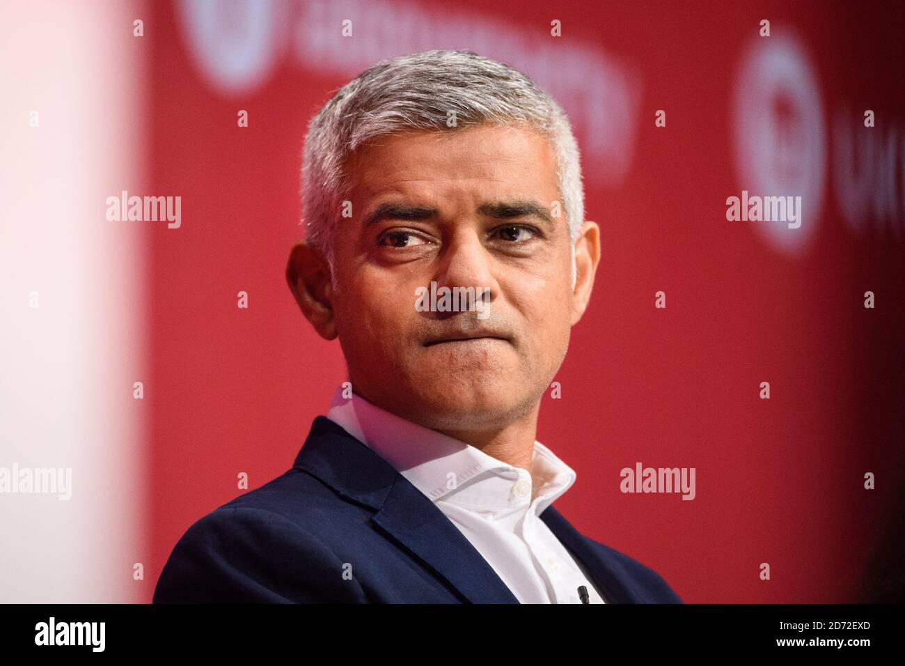 Il sindaco di Londra Sadiq Khan ha ritratto durante la conferenza del Partito laburista a Brighton. Data immagine: Lunedì 25 settembre 2017. Il credito fotografico dovrebbe essere: Matt Crossick/ EMPICS Entertainment. Foto Stock