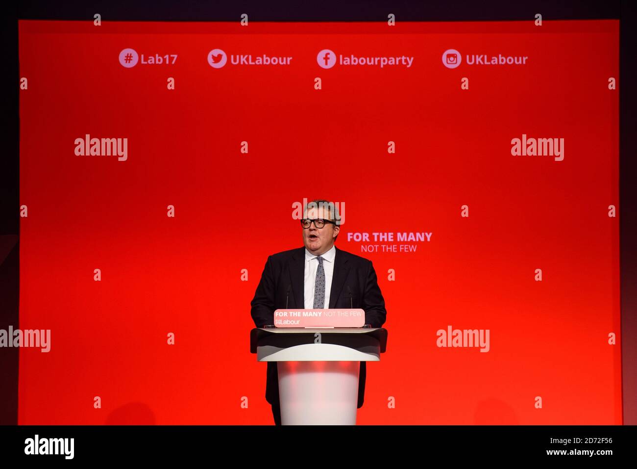 Il vice leader Tom Watson parla durante la conferenza del Partito laburista a Brighton. Data immagine: Martedì 26 settembre 2017. Il credito fotografico dovrebbe essere: Matt Crossick/ EMPICS Entertainment. Foto Stock