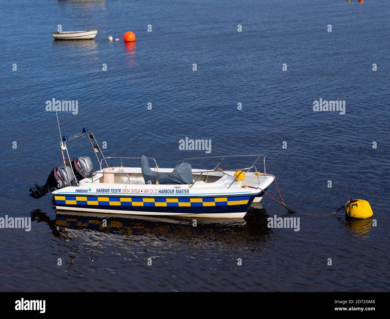 La barca Harboumasters, Aberdovey, Galles. Foto Stock