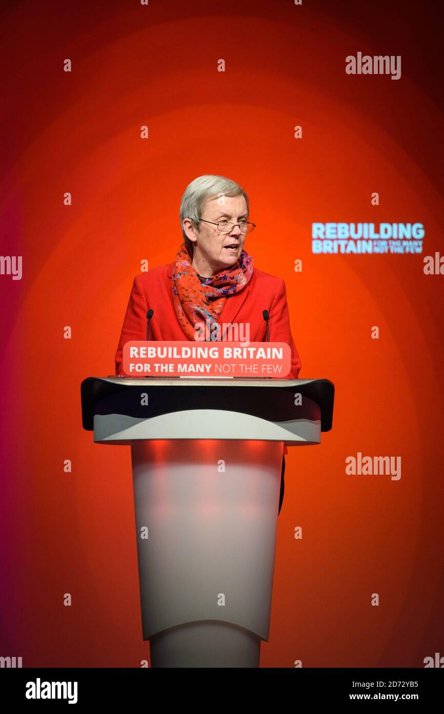 Margaret Greenwood, deputato del Partito laburista, ha parlato alla conferenza annuale dell'Arena and Convention Centre (ACC), a Liverpool. Data immagine: Lunedì 24 settembre 2018. Il credito fotografico dovrebbe essere: Matt Crossick/ EMPICS Entertainment. Foto Stock