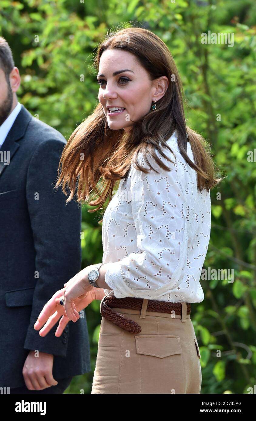 La Duchessa di Cambridge al RHS Chelsea Flower Show al Royal Hospital Chelsea, Londra. Il credito fotografico dovrebbe essere: Matt Crossick/EMPICS Foto Stock