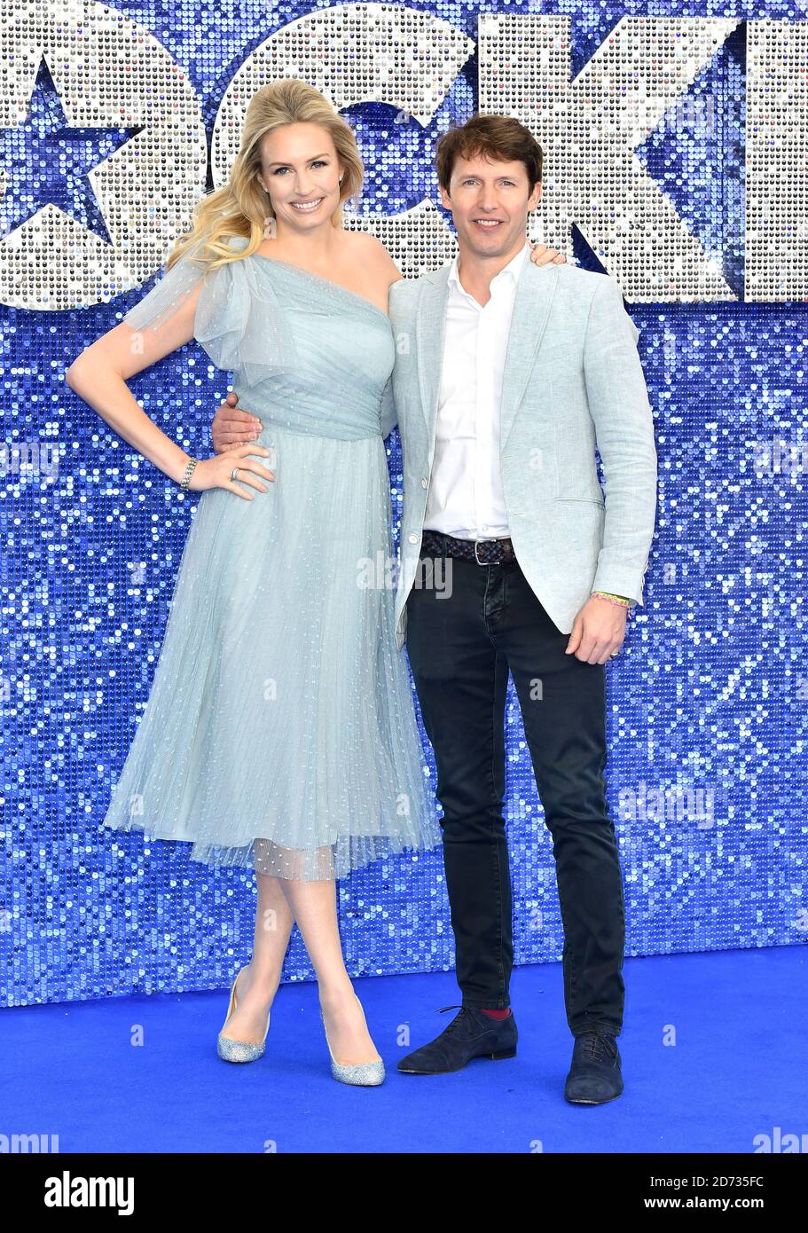 Sofia Wellesley e James Blunt frequentano la Rocketman UK Premiere, all'Odeon Luxe, Leicester Square, Londra. Foto Stock