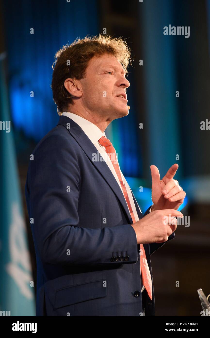 Richard Tice, presidente del partito Brexit, ha parlato a Westminster, Londra, in occasione di una conferenza di un giorno sul partito Brexit. Data immagine: Martedì 27 agosto 2019. Il credito fotografico dovrebbe essere: Matt Crossick/Empics Foto Stock