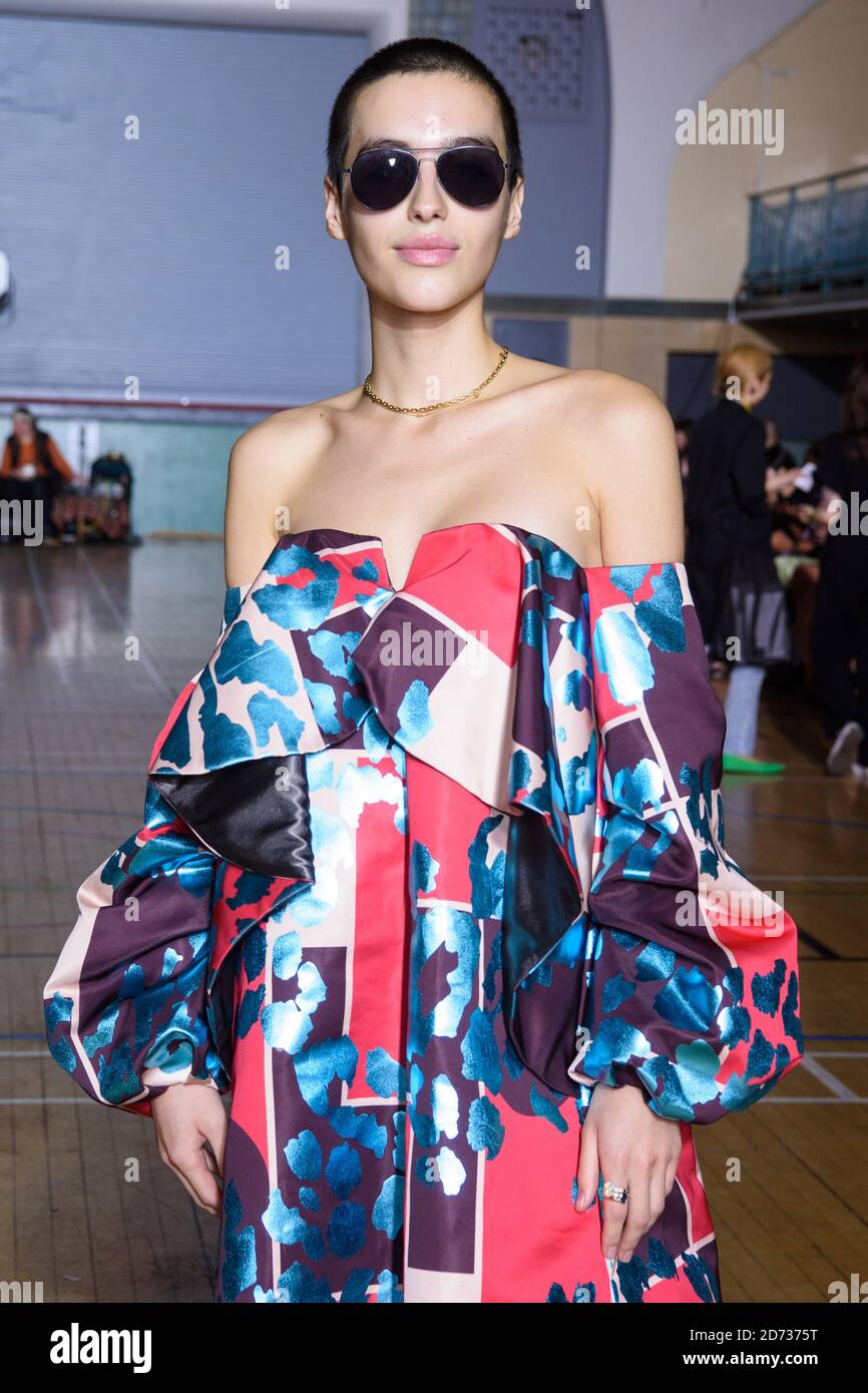 Maxim Magnus in prima fila durante la sfilata Ashish durante la settimana della moda di Londra Primavera/Estate 2020, presso la Seymour Hall di Londra. Data immagine: Domenica 15 settembre 2019. Il credito fotografico dovrebbe essere: Matt Crossick/Empics Foto Stock