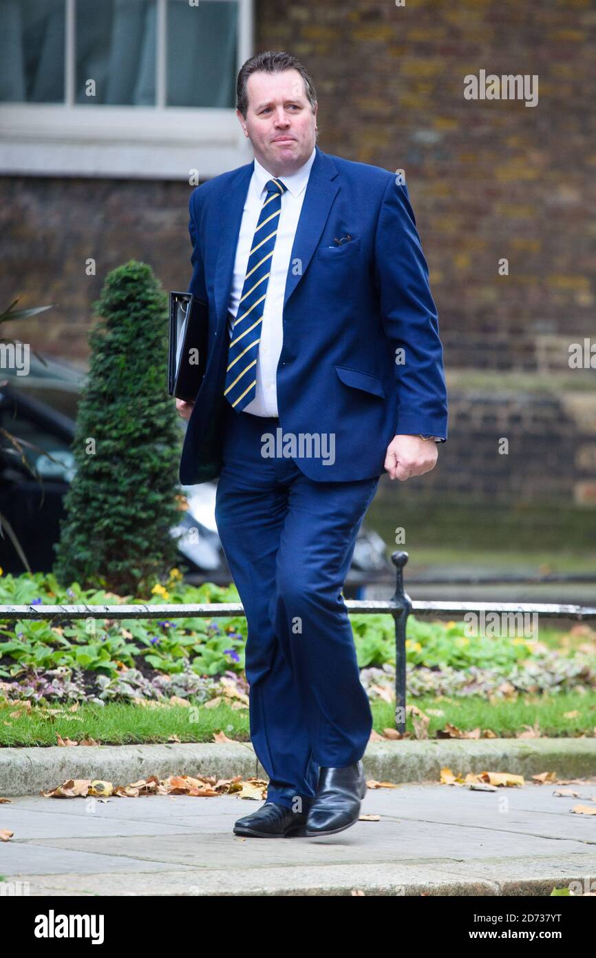 Il capo dell'ala del partito conservatore, Mark Spencer, arriva per un incontro del gabinetto a Downing Street, Londra. Data immagine: Martedì 29 ottobre 2019. Il credito fotografico dovrebbe essere: Matt Crossick/Empics Foto Stock