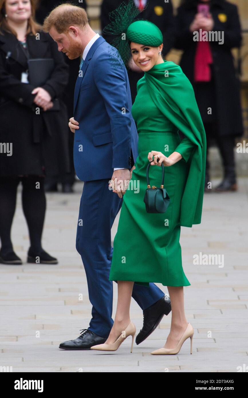 La Duchessa del Sussex è raffigurata al Commonwealth Service di Westminster Abbey, Londra, il giorno del Commonwealth. Il servizio è il duca e la duchessa di Sussex l'impegno ufficiale finale prima che abbandonino la vita reale. Data immagine: Lunedì 9 marzo 2020. Il credito fotografico dovrebbe essere: Matt Crossick/Empics Foto Stock