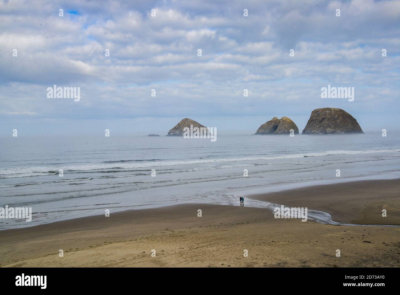 Momenti tranquilli su Cannon Beach, Oregon, Oregon Coast, USA. Foto Stock
