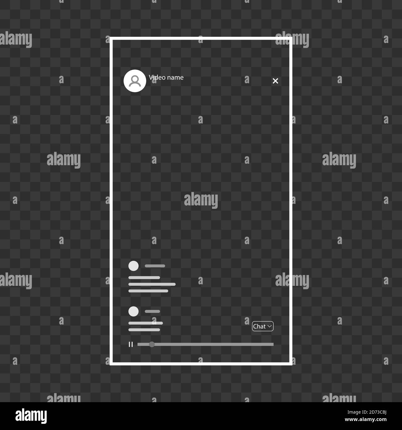 Schermata della riunione sui social network, con chat, pulsanti, su sfondo bianco. Illustrazione Vettoriale