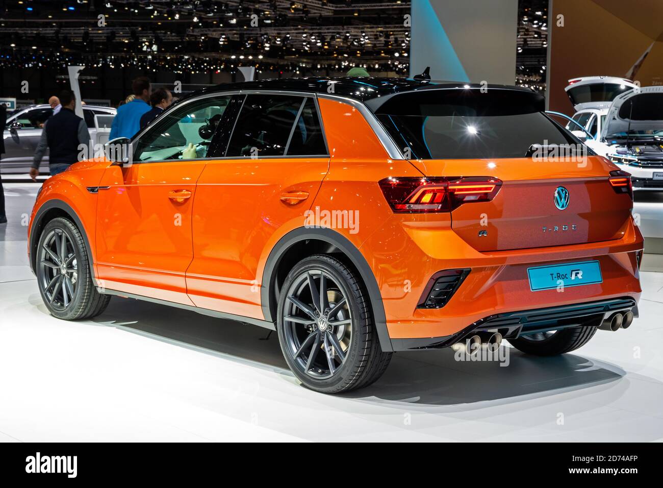 Auto Volkswagen T-Roc R-Line all'89° Salone Internazionale dell'automobile di Ginevra. Ginevra, Svizzera - 6 marzo 2019. Foto Stock