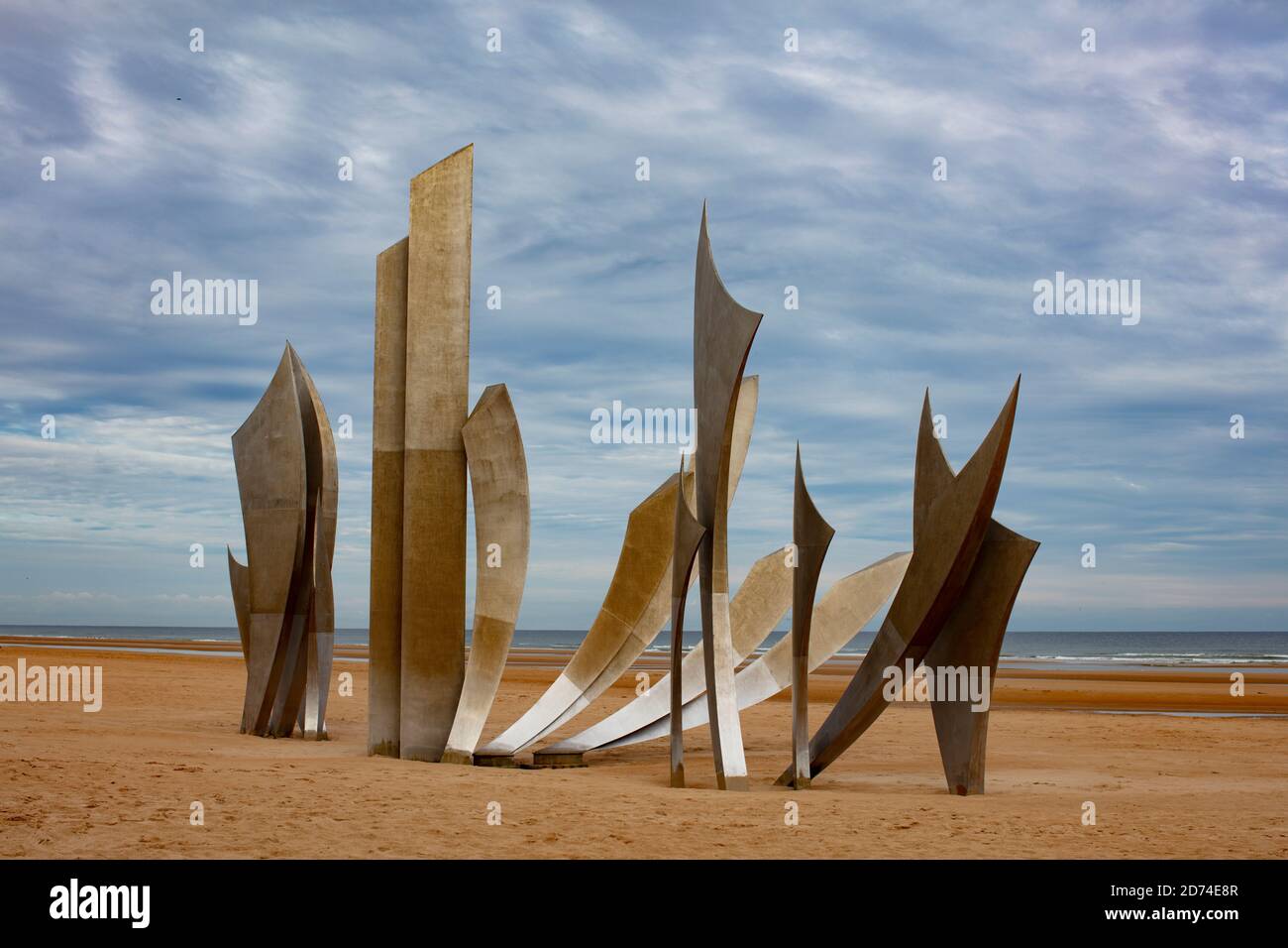 Omaha Beach, Normandie, France Memorial Foto Stock