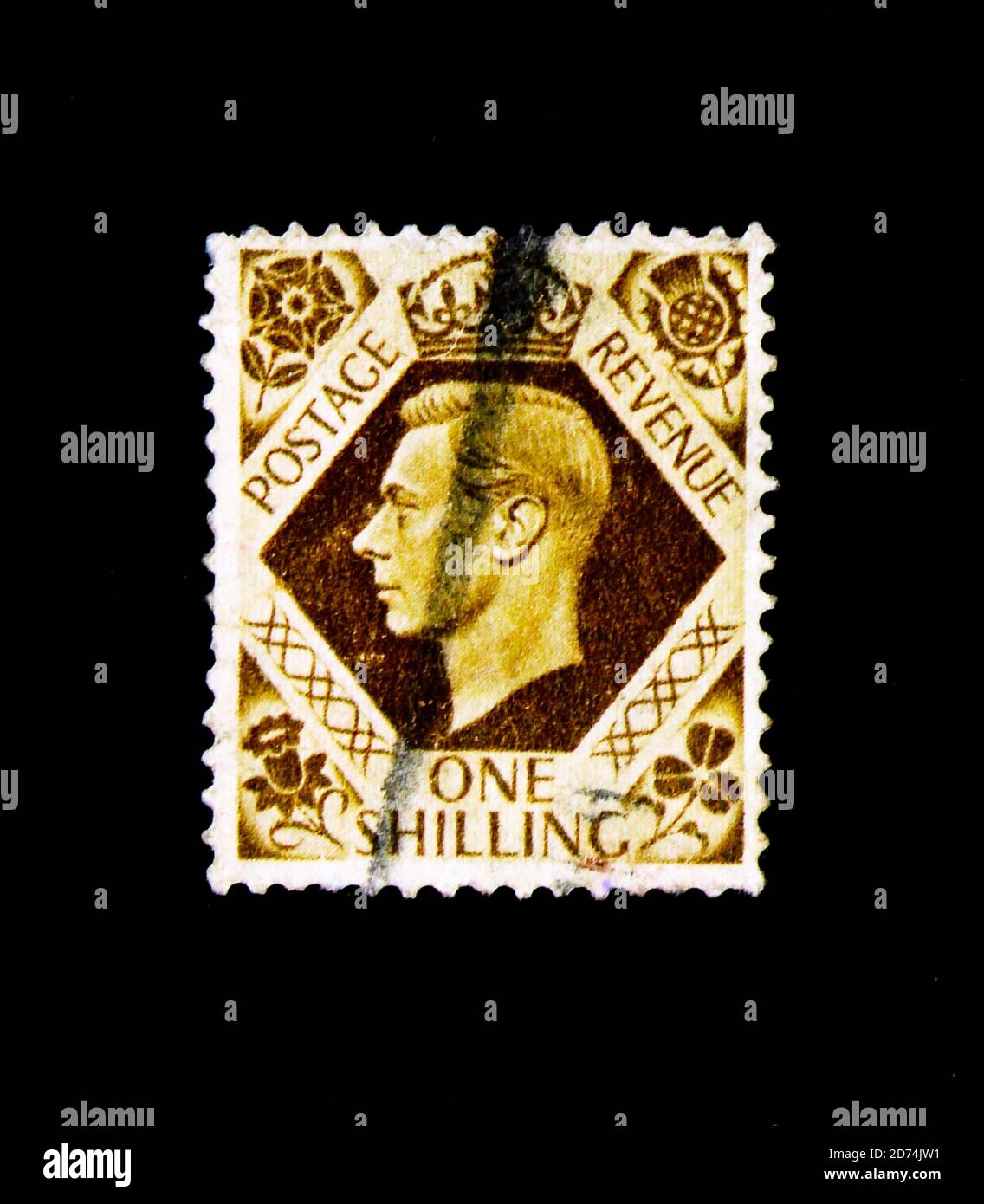 MOSCA, RUSSIA - 24 NOVEMBRE 2017: Un francobollo stampato in Gran Bretagna mostra Re Giorgio VI, serie, circa 1939 Foto Stock
