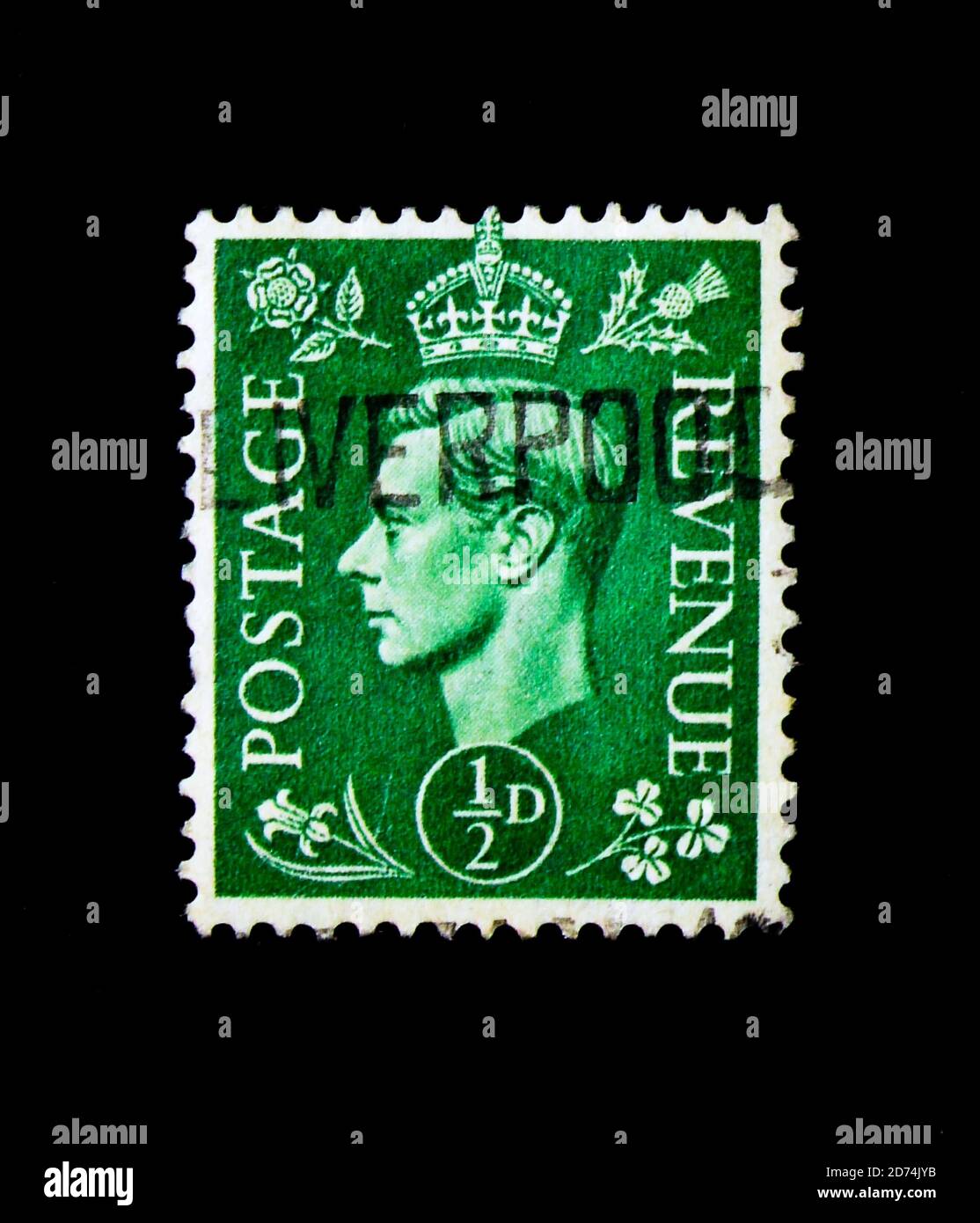 MOSCA, RUSSIA - 24 NOVEMBRE 2017: Un francobollo stampato in Gran Bretagna mostra Re Giorgio VI, serie, circa 1937 Foto Stock