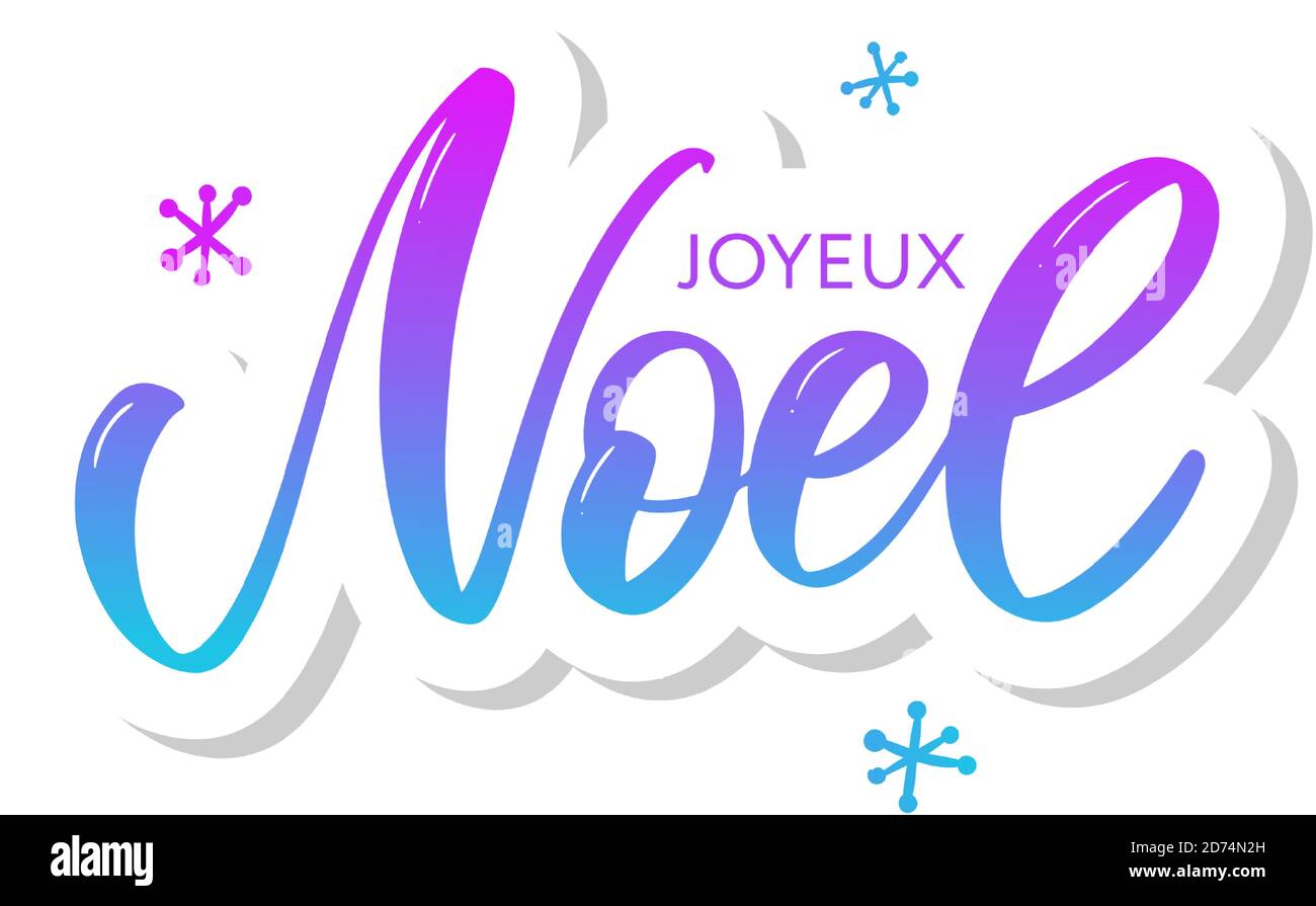 Merry Christmas card modello con i messaggi di saluto in lingua francese. Joyeux noel. Illustrazione vettoriale EPS10 Illustrazione Vettoriale