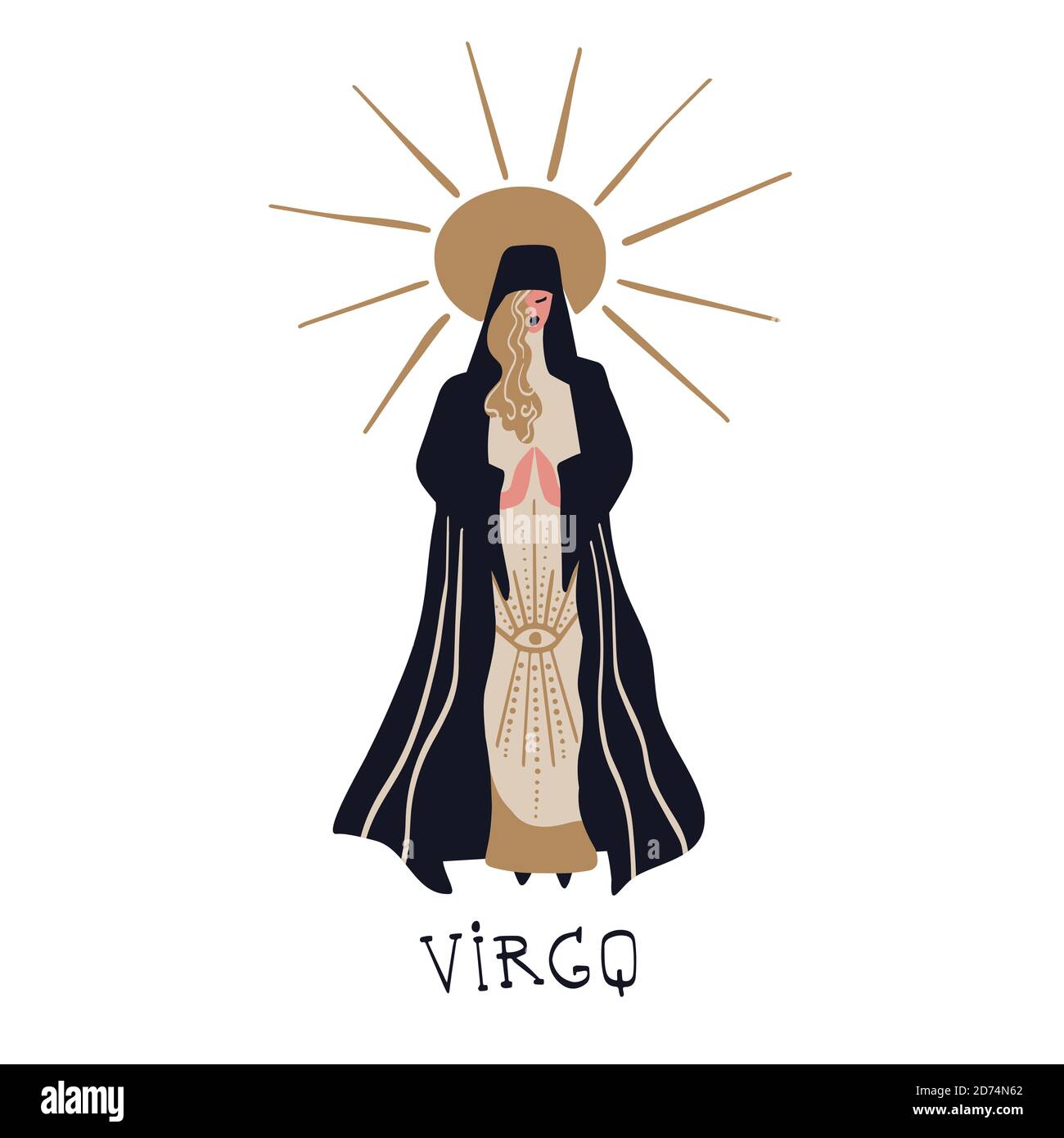 Zodiaco segni Virgo. Illustrazione vettoriale del simbolo zodiaco. Illustrazione Vettoriale