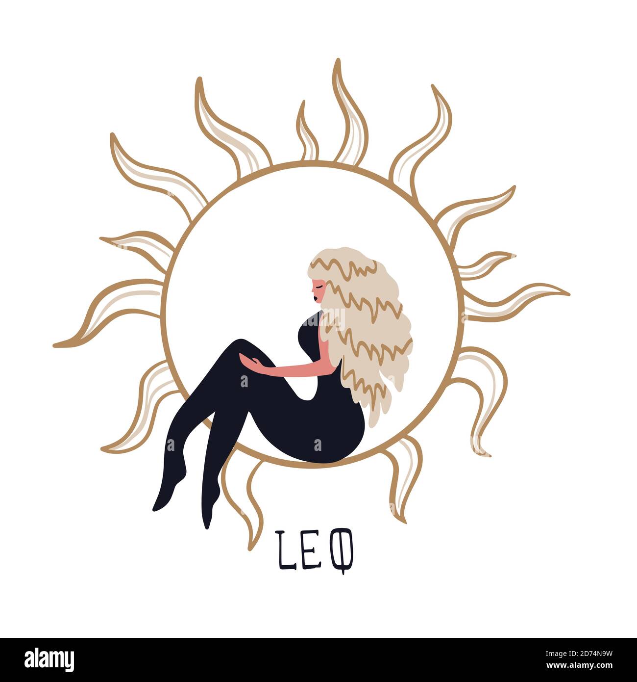 Lo zodiaco firma Leo. Illustrazione vettoriale del simbolo zodiaco. Illustrazione Vettoriale