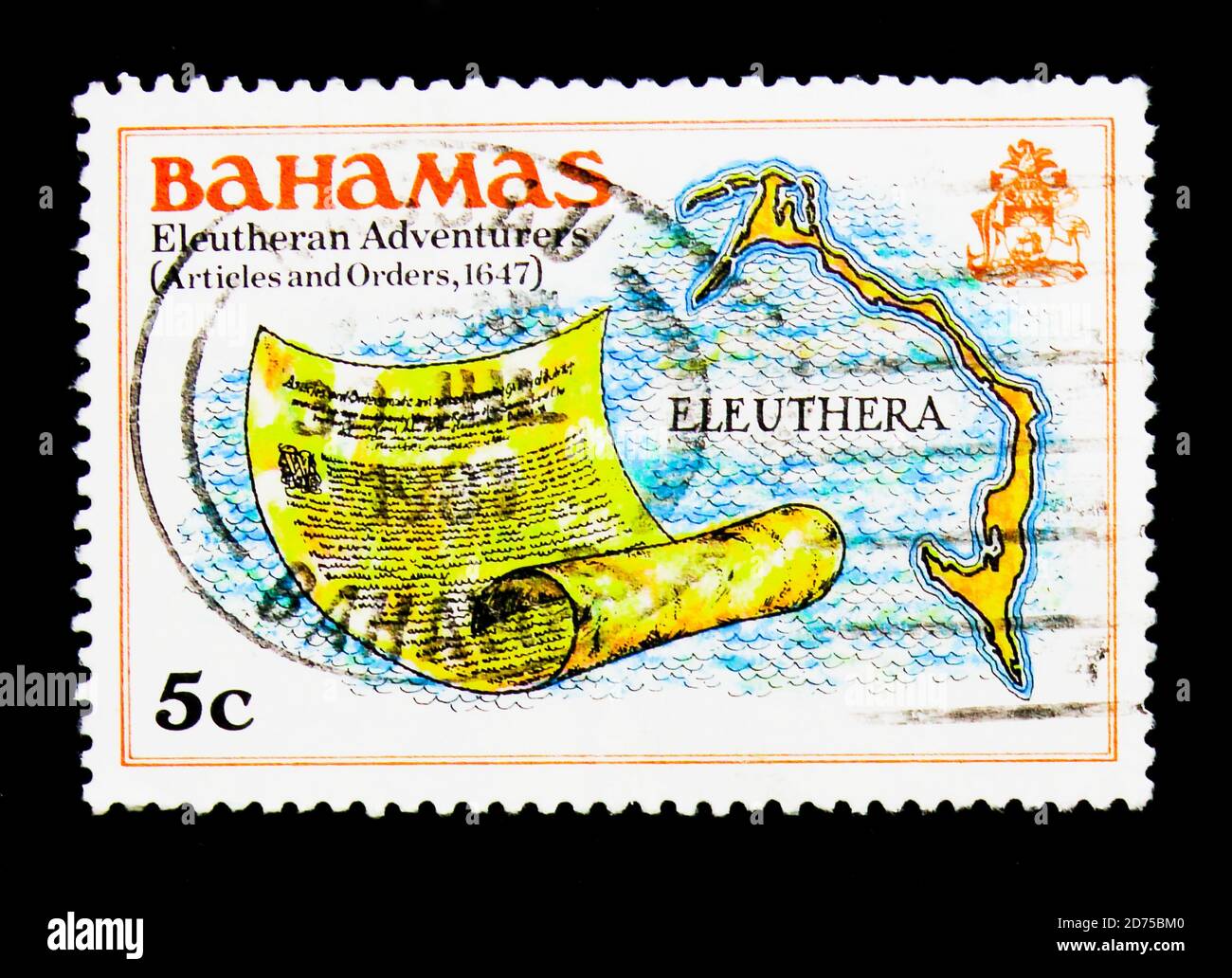 MOSCA, RUSSIA - 25 NOVEMBRE 2017: Un francobollo stampato in Bahamas mostra definizioni, serie, circa 1980 Foto Stock