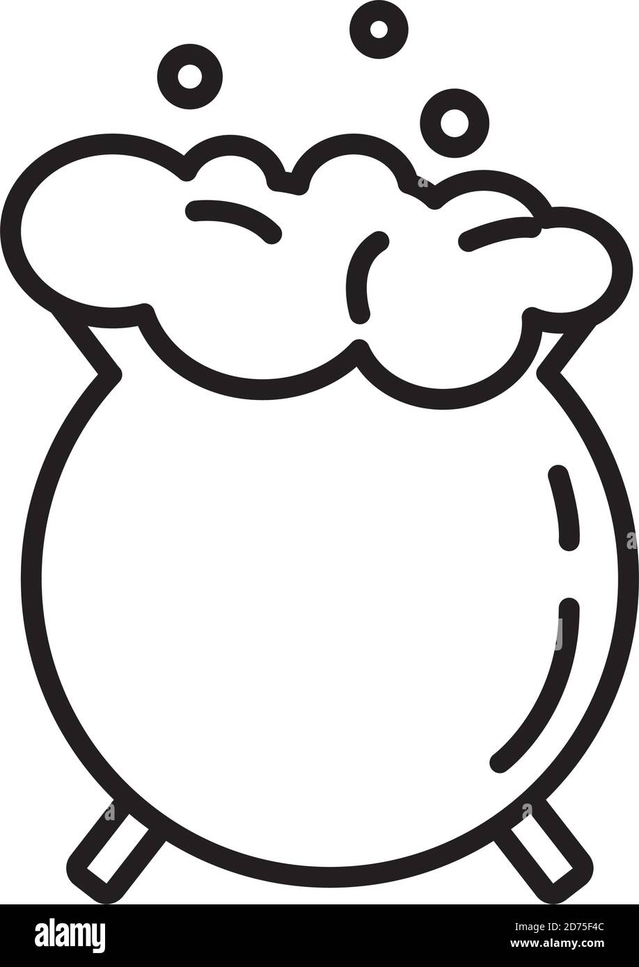 witch cauldron pentola linea stile icona disegno vettoriale illustrazione Illustrazione Vettoriale