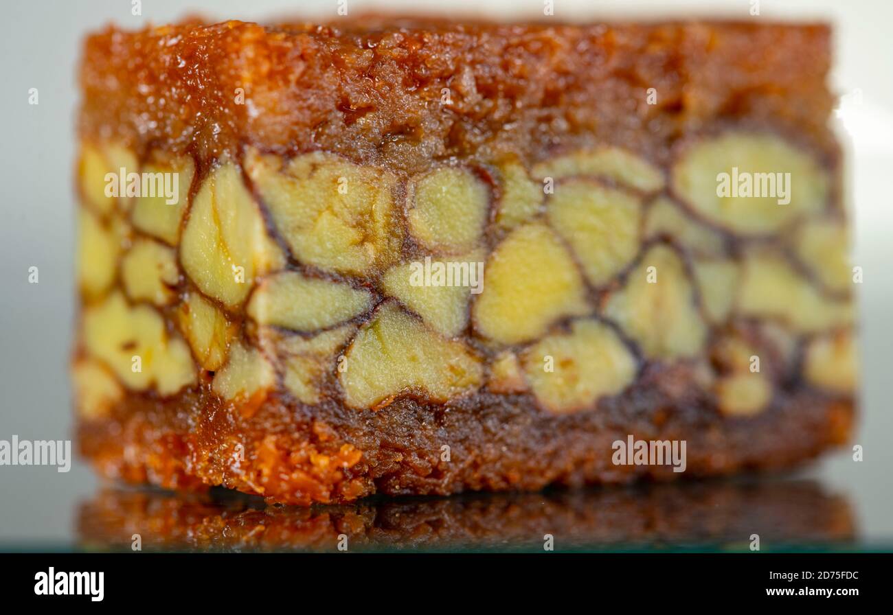 Dolci di baklava siriana, dolci, dolci con mandorle, pistacchi o noci, solitamente legati allo sciroppo di zucchero, Foto Stock