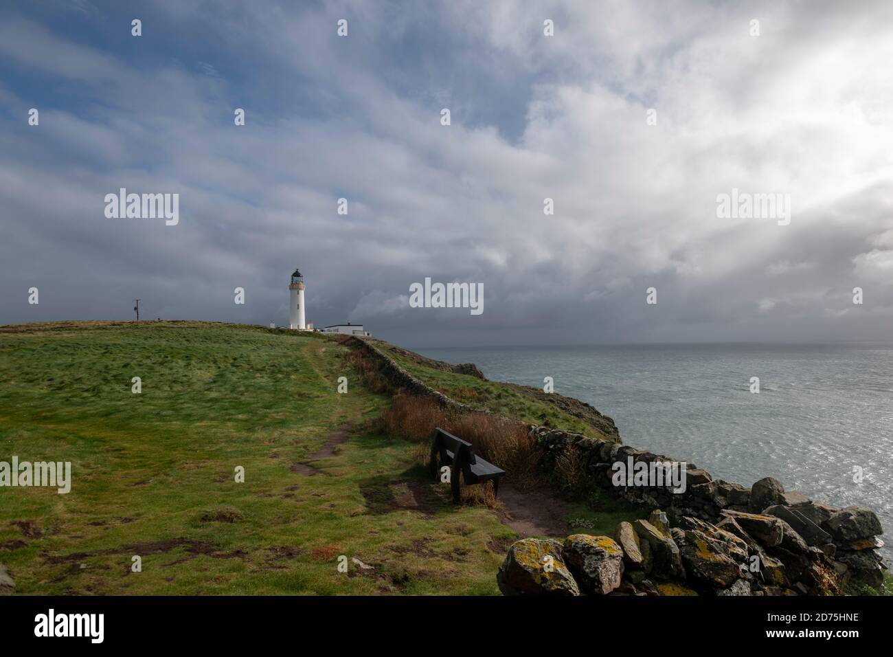 Faro al Mull di Galloway, il punto più meridionale della Scozia Foto Stock