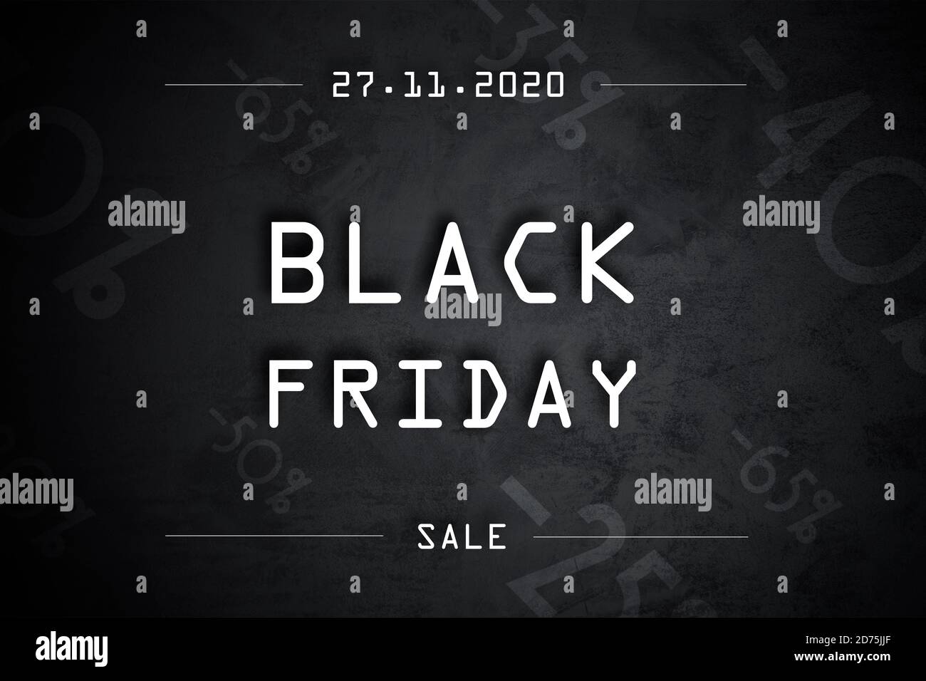Banner info black friday per 2020 anni in orribile orientamento Foto Stock