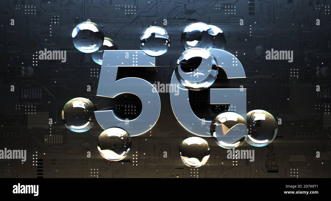 Tecnologia di comunicazione mobile wireless 5G Foto Stock