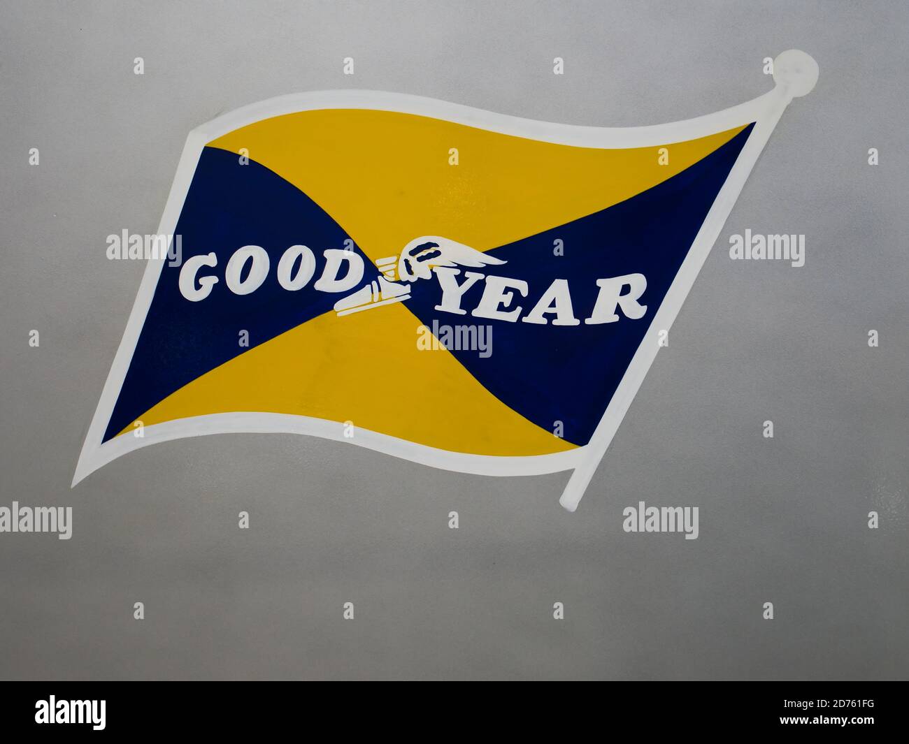 Logo della bandiera della compagnia aerea Goodyear per pneumatici e gomma Foto Stock