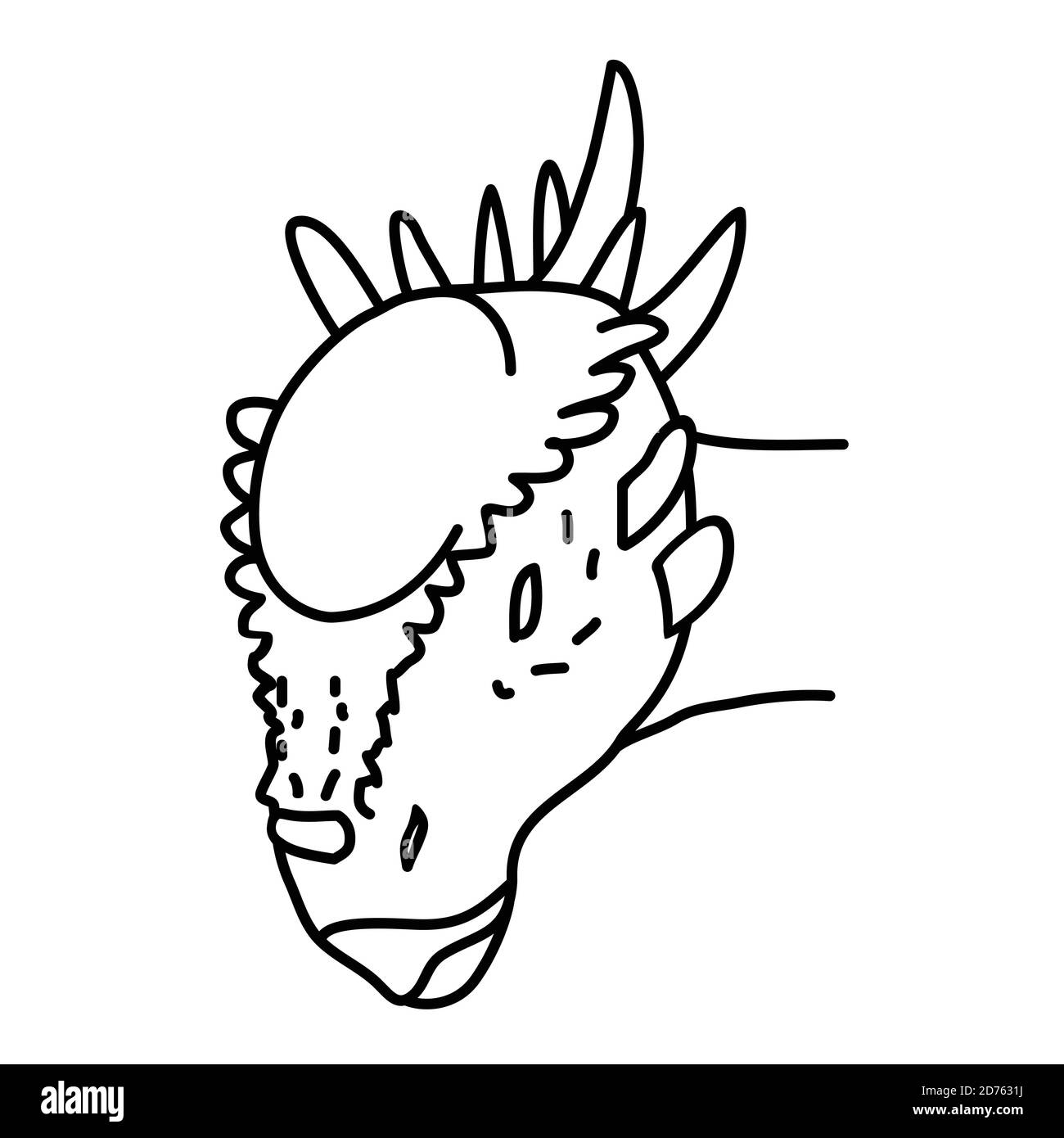 Icona Stygimoloch. Stile icona Doodle disegnata a mano o Black Outline Illustrazione Vettoriale