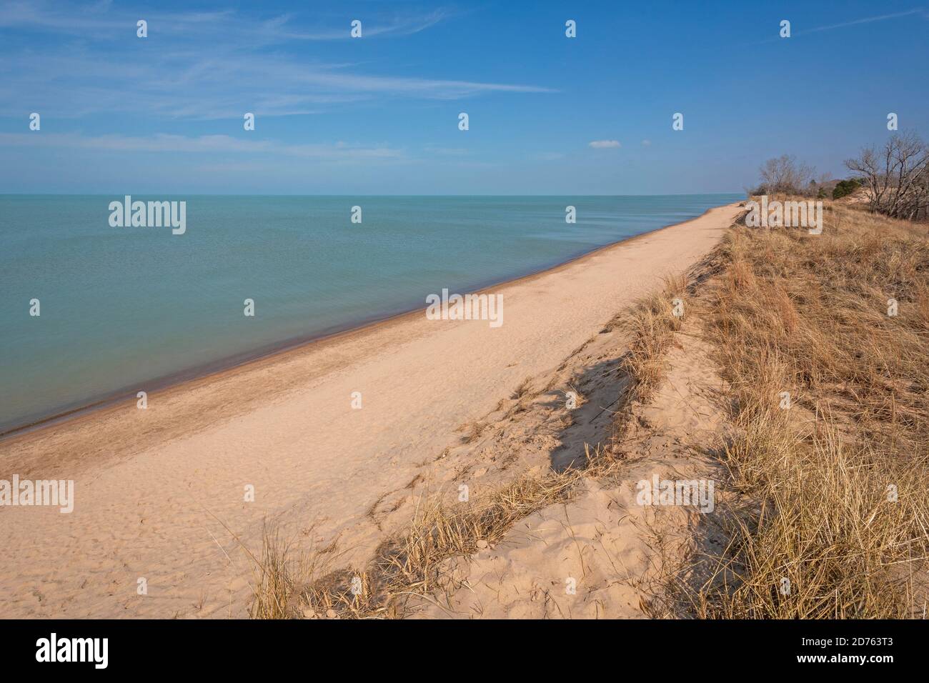 Dunes, Sand e i Great Lakes all'Indiana Dunes National Park in Indiana Foto Stock