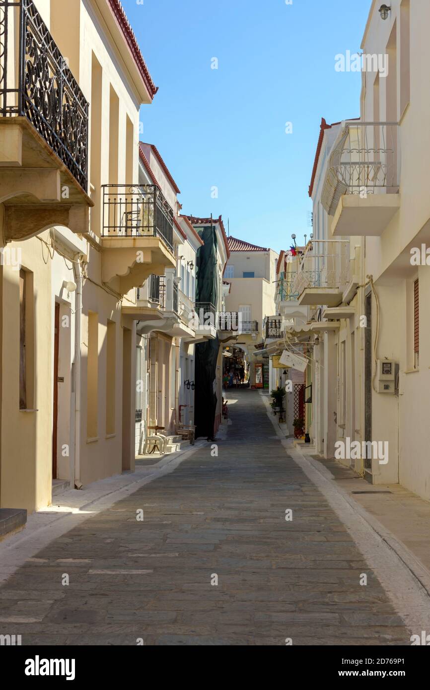 Vicolo stretto di Andros, Grecia Foto Stock