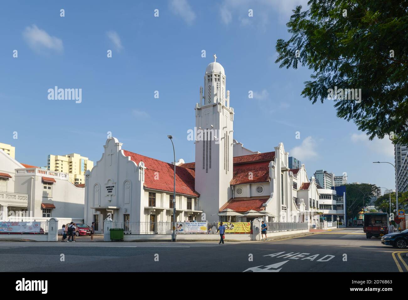 Singapore - 4 dicembre 2019: La Chiesa Metodista Kampong Kapor nel distretto di Little India a Singapore. Fondata nel 1894, la chiesa è una delle prime Foto Stock