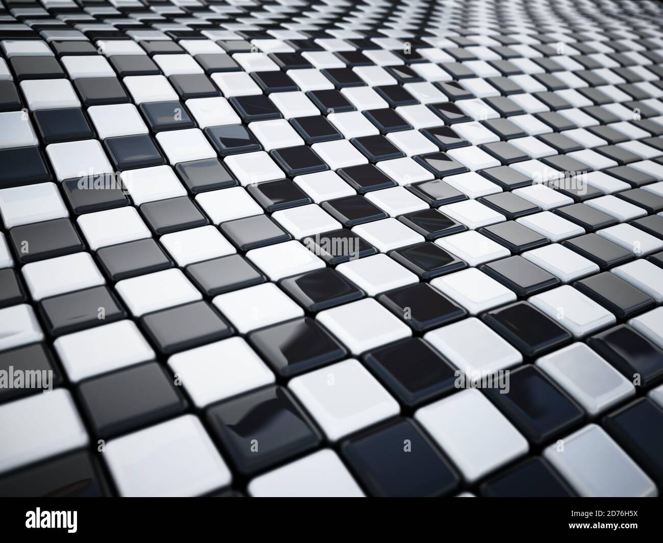 Texture bandiera a scacchi con pattern d'onda. Illustrazione 3D. Foto Stock