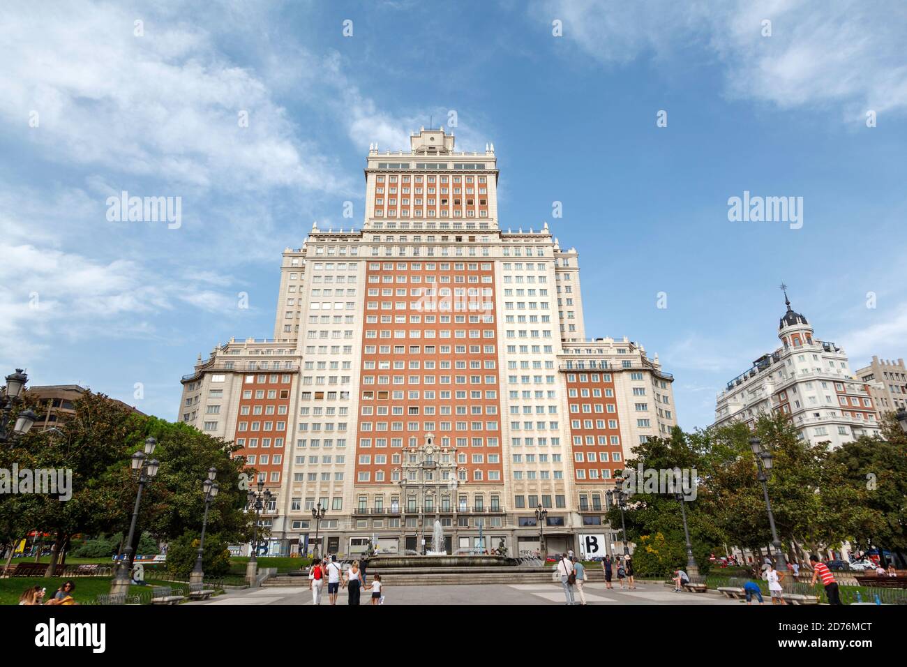 Plaza de España, una delle piazze più emblematiche della città di Madrid, capitale della Spagna, Europa Foto Stock