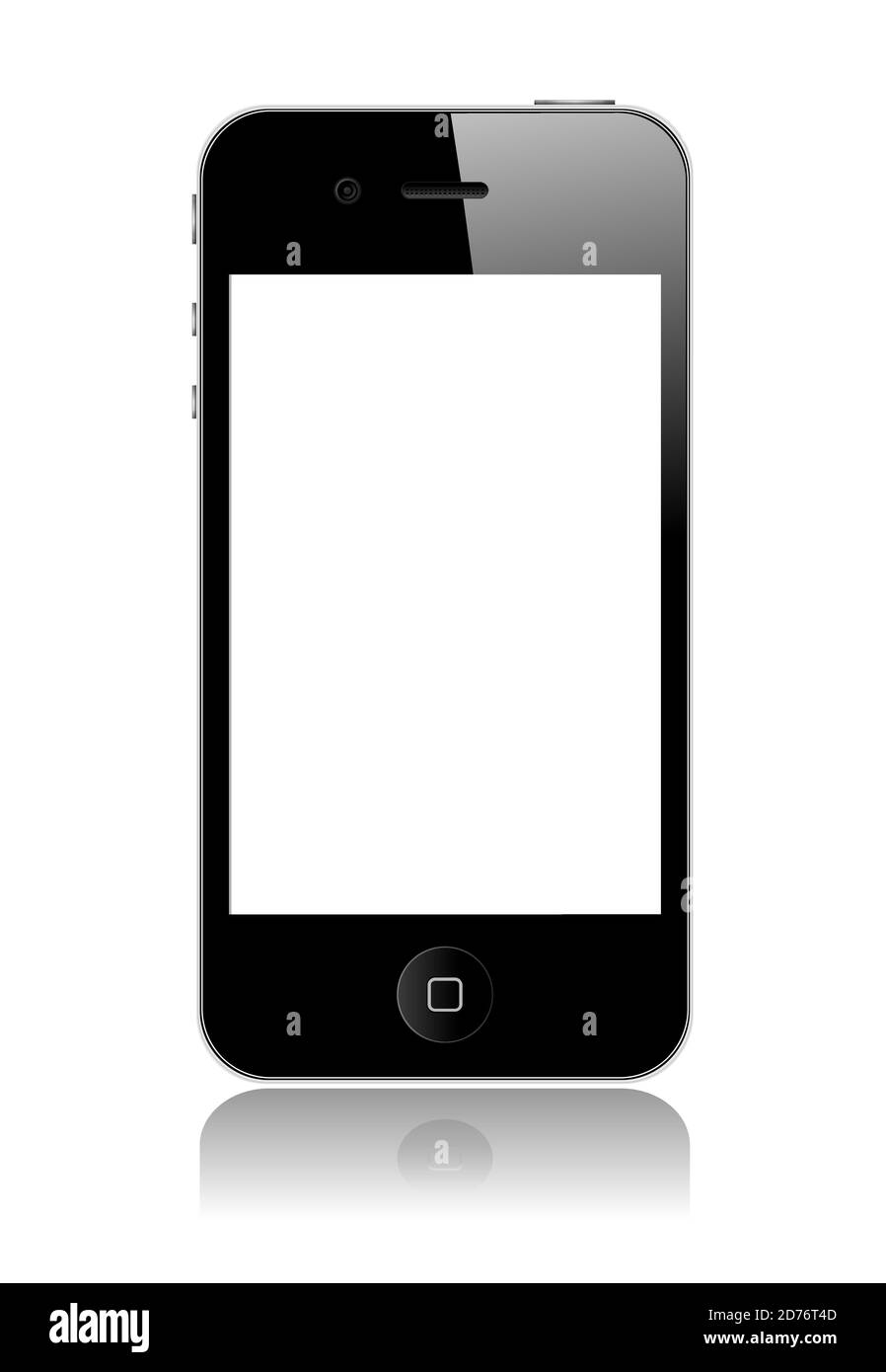 Fotorealistico schermo dello smartphone senza cornice Mockup vettoriale isolato su bianco Illustrazione Vettoriale