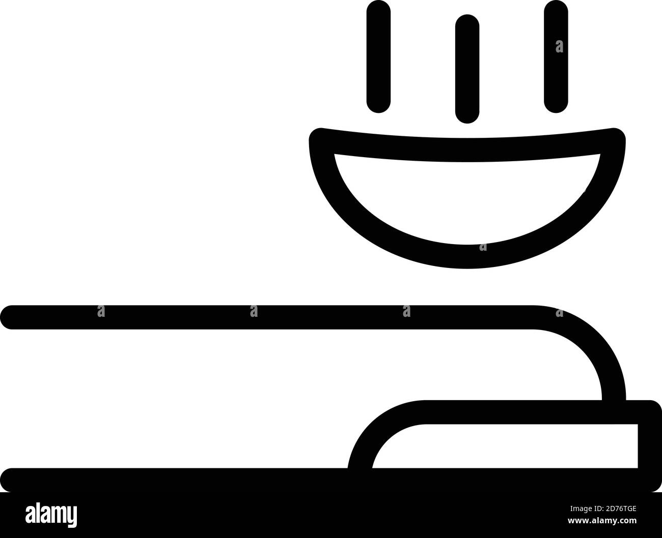 Icona lente sul dito. Icona vettoriale a forma di lente di contorno sul dito per il web design isolato su sfondo bianco Illustrazione Vettoriale