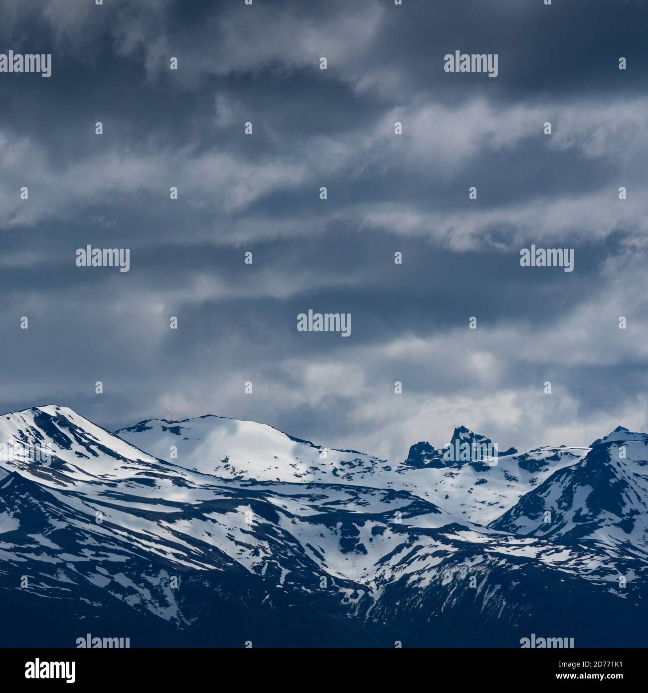 Darwin Mountain Range, Beagle Channel, Magallanes e Cilena Antartide Regione, Cile, Sud America, America Foto Stock