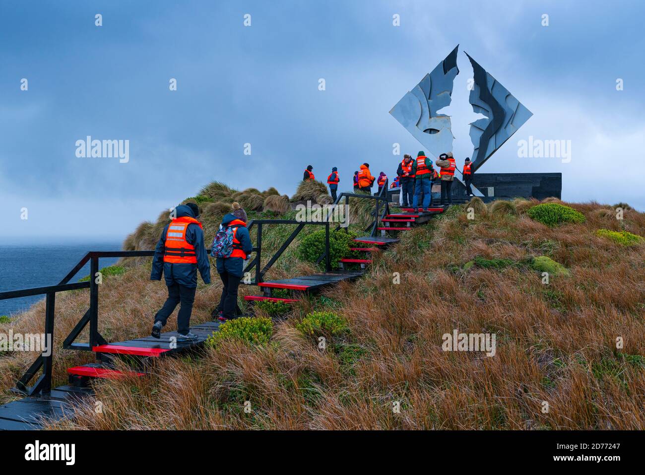 Scultura Albatross, Parco Nazionale del Capo Horn, Isola del Capo Horn, Arcipelago Tierra del Fuego, Magallanes e Regione dell'Antartide Cilena, Cile, Sud A. Foto Stock