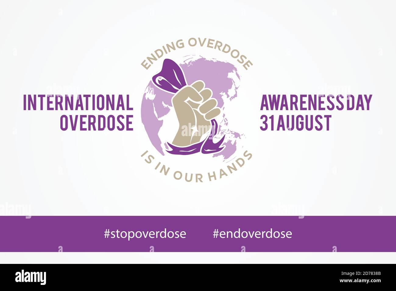 Biglietto d'auguri per il giorno internazionale di sensibilizzazione in caso di sovradosaggio o elemento di progettazione del poster. Emblema astratto sfondo di disegno. Illustrazione vettoriale EPS.8 EPS.10 Illustrazione Vettoriale
