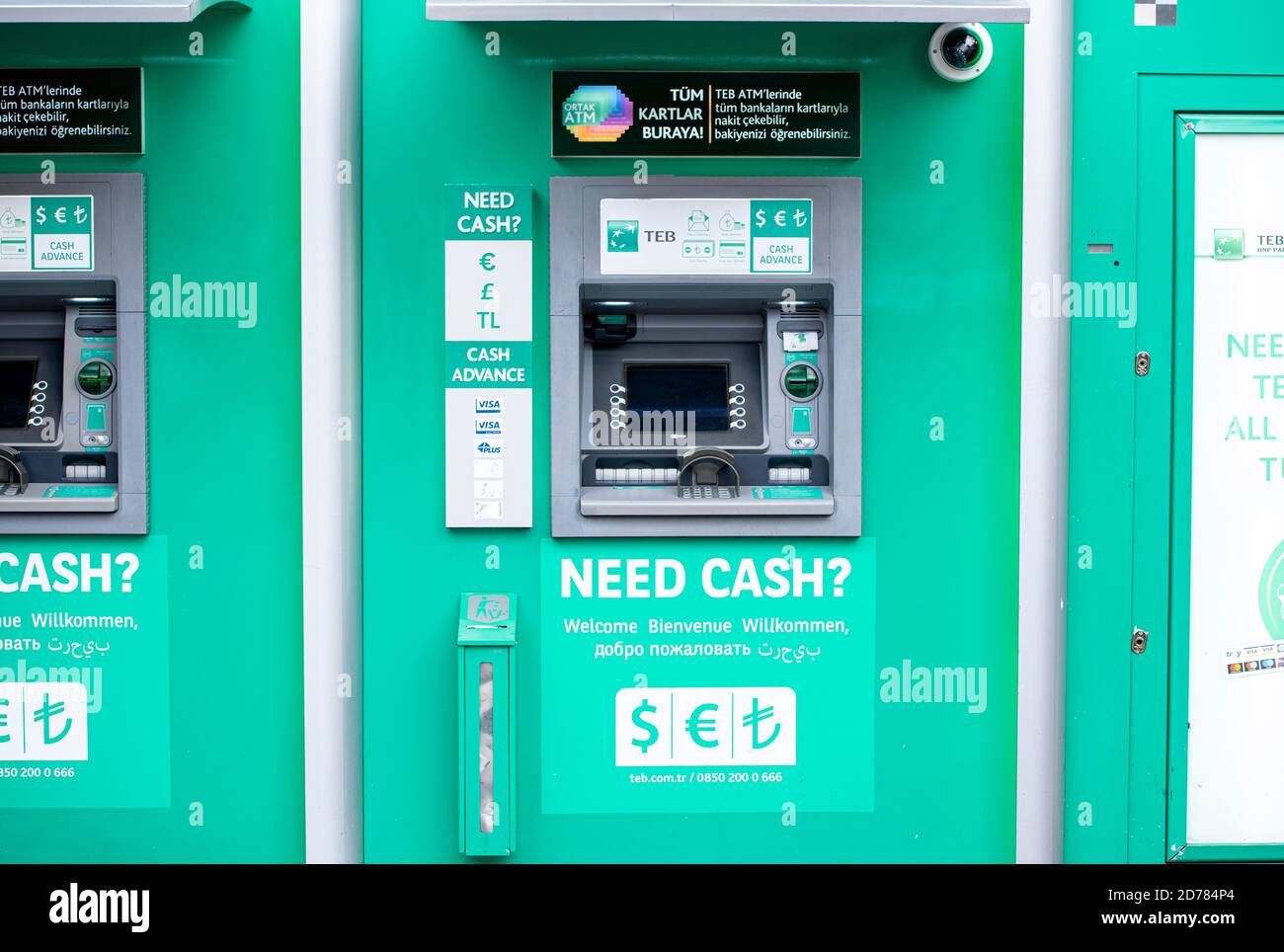 ISTANBUL - DEC 28: Bancomat in una strada di Istanbul il 28 dicembre. 2019 in Turchia Foto Stock