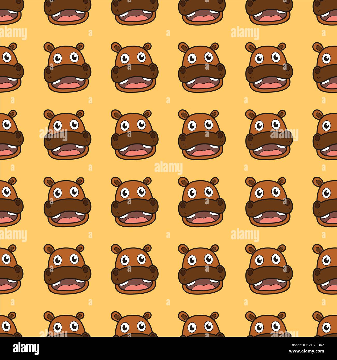 Vettore di disegno carino hippo cartoon modello senza giunture per sfondo o sfondo. Animale fauna selvatica vettore sfondo. Illustrazione vettoriale EPS.8 EPS.10 Illustrazione Vettoriale