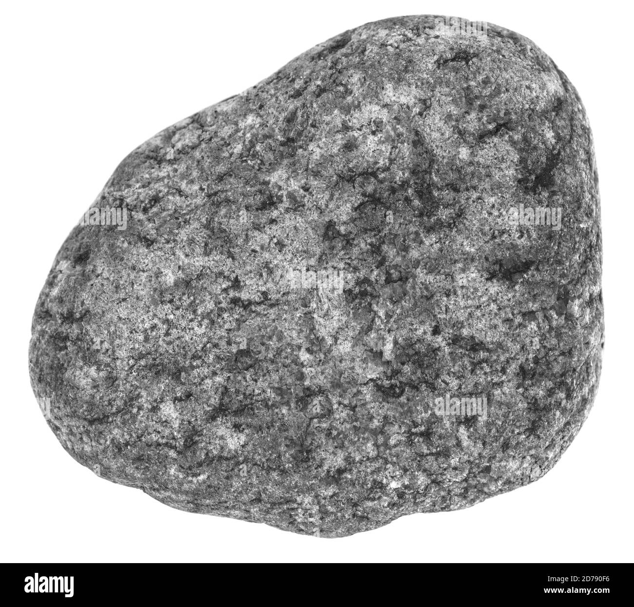 Pietra grande naturale, ciottoli isolati su sfondo bianco. Pietre per bagni e saune Foto Stock