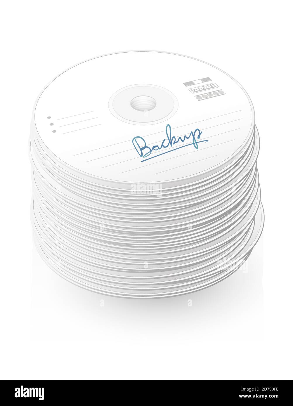 CD di backup, pila di compact disc, molti DVD, mucchio di dischi digitali versatili - simbolici per grandi volumi e massa di dati e informazioni. Foto Stock