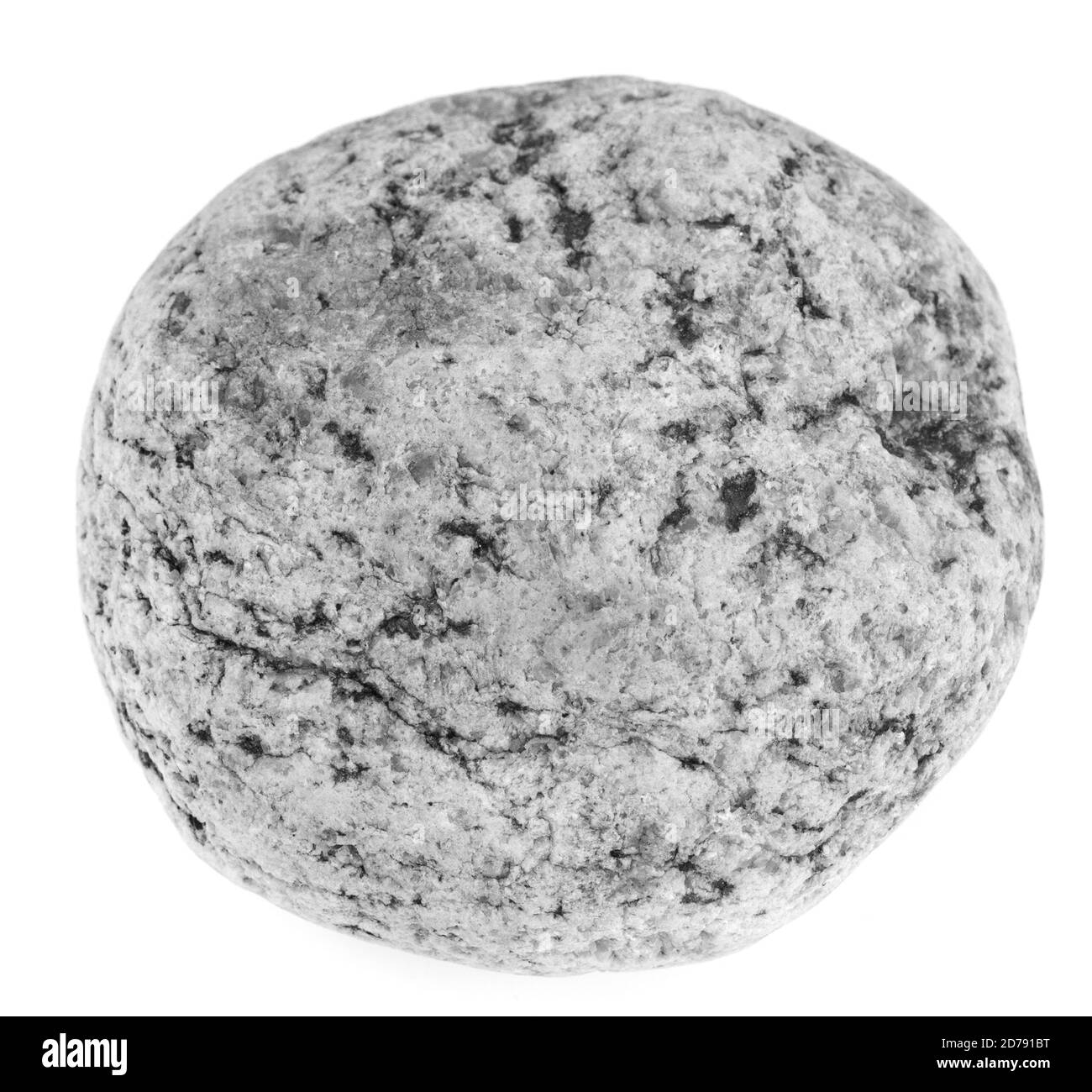 Pietra grande naturale, ciottoli isolati su sfondo bianco. Pietre per bagni e saune Foto Stock