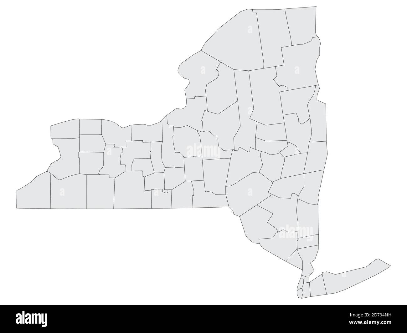 Mappa delle contee elettorali di Grey Flat degli Stati Uniti d'America Stato federale di New York Illustrazione Vettoriale